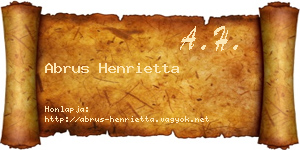 Abrus Henrietta névjegykártya