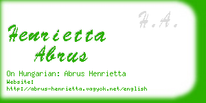 henrietta abrus business card